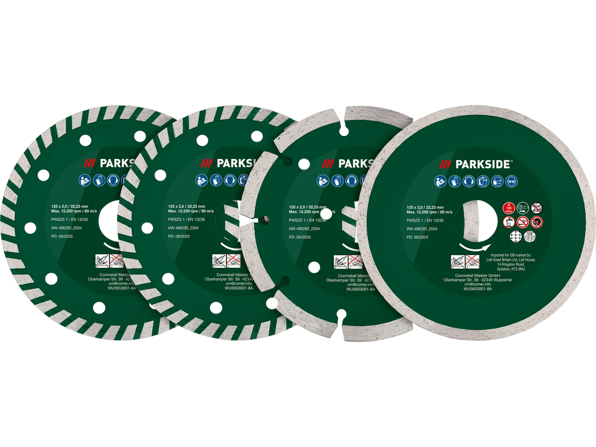 Parkside® Set accessori per smerigliatrice angolare, 4 o 12 pezzi